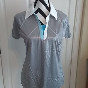 Nwt golf polo shirt Annika Sorenstam medium silver